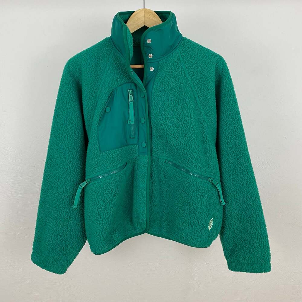 FP Movement - Free People Hit The Slopes Fleece Jacket - Green Glow - XS